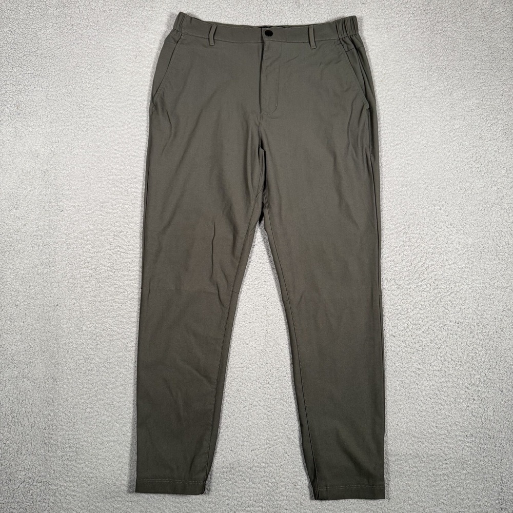 Cuts Pants Mens Large Gray AO Tech Joggers Casual Preppy Pockets Polyester Logo